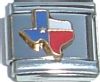 CT1104 State of Texas Red White Blue Italian Charm