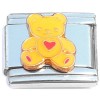 CT1166 Yellow Teddy Bear Red Heart Italian Charm