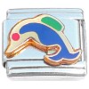 CT1178 Colorful Dolphin Swimming Italian Charm