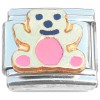 CT1199 Teddy Bear Pink Belly Italian Charm