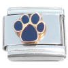 CT1217 Black Paw Print Dog Bear Italian Charm