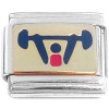 CT1254 Weightlifter Red Shirt Weights Exercise Italian Charm
