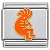 CT1305orange Kokopelli in Orange Italian Charm