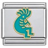CT1305teal Kokopelli in Teal Italian Charm