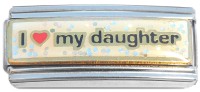 CT1369 I Love My Daughter Glitter Superlink Italian Charm