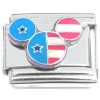 CT1377 Patriotic Mouse Ears Red White Blue Italian Charm