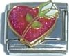 CT1397r Rose on Red Heart Italian Charm