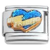 CT1419 Best Friend Blue Heart Italian Charm