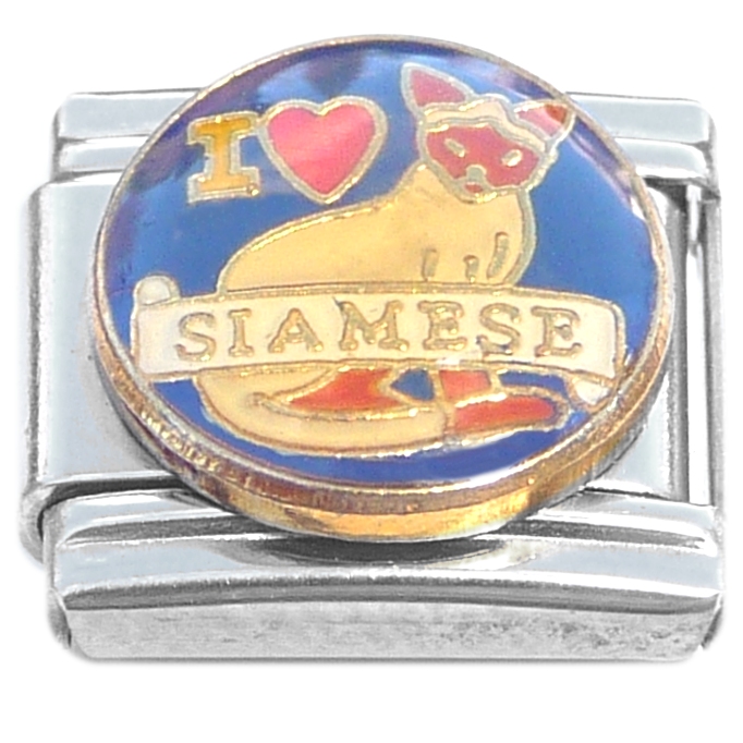 CT1429 I Love Siamese Italian Charm