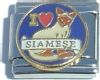 CT1429 I Love Siamese Italian Charm
