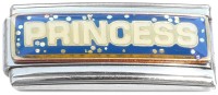 CT1463 Princess Blue Glitter Superlink Italian Charm