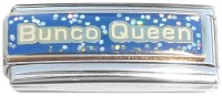 CT1474 Bunco Queen Blue Glitter Superlink Italian Charm