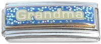 CT1475 Grandma Blue Glitter Superlink Italian Charm