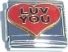 CT1537 Luv You Red Heart Italian Charm