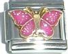 CT1602pink Butterfly in Pink Italian Charm
