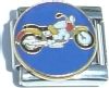 CT1655 Motorcycle on Blue Italian Charm