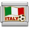 CT1807 Italy Flag with Soccer Ball Italian Charm