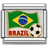CT1809 Brazil Flag with Soccer Ball Italian Charm