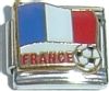 CT1810 Flag of France and Soccer Ball Italian Charm