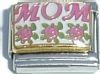CT1893 Mom with Pink Flowers Italian Charm