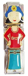 CT1947k Brat Shirt Girl Dark Hair Triple Italian Charm