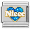 CT1974BW Niece in White on Blue Heart Italian Charm