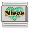 CT1974LK Niece in Black on Teal Heart Italian Charm