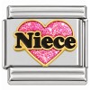 CT1974NK Niece in Black on Pink Heart Italian Charm