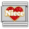 CT1974bw Niece in White on Red Heart Italian Charm