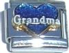 CT1977bw Grandma in White on Blue Heart Italian Charm