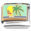 CT1980 Palm Tree and Sailboat Scene Italian Charm