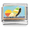 CT1983 Sailboat and Setting Sun Scene Italian Charm