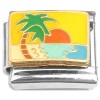CT1985 Palm Tree and Sunset Scene Italian Charm
