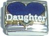 CT2008db Daughter on Dark Blue Heart Italian Charm