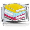 CT2022 Colorful Stack of Books Italian Charm