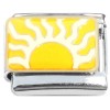 CT2118 Bright Yellow Sun Wavy Rays Italian Charm Design