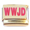 CT2121 WWJD What Would Jesus Do Goldtone Base Italian Charm