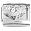 CT2148 Heart Clear Bling Center Italian Charm
