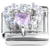 CT2166 Heart Design Pink Bling Italian Charm