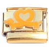 CT2196 Dog Gold Base Italian Charm
