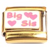 CT2209 Best Sis on Goldtone Base Italian Charms