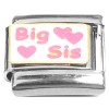 CT2213 Big Sis Pink Hearts Italian Charms