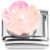 CT2218 Raised Pink Pearly Flower Italian Charm Italian Charms