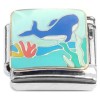 CT2243 Whale Swimming Ocean Coral Italian Charm
