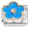 CT2261 Blue Flower Fringed Italian Charm