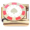 CT2274 Red Poker Chip on Gold Base Italian Charm