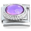 CT2275 Oval Purple Bling Italian Charm