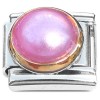 CT2279 Pink Pearly Round Italian Charm