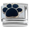 CT2285 Big Black Animal Paw Italian Charm