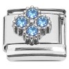 CT2304 Flower Pattern Blue Bling Italian Charm 